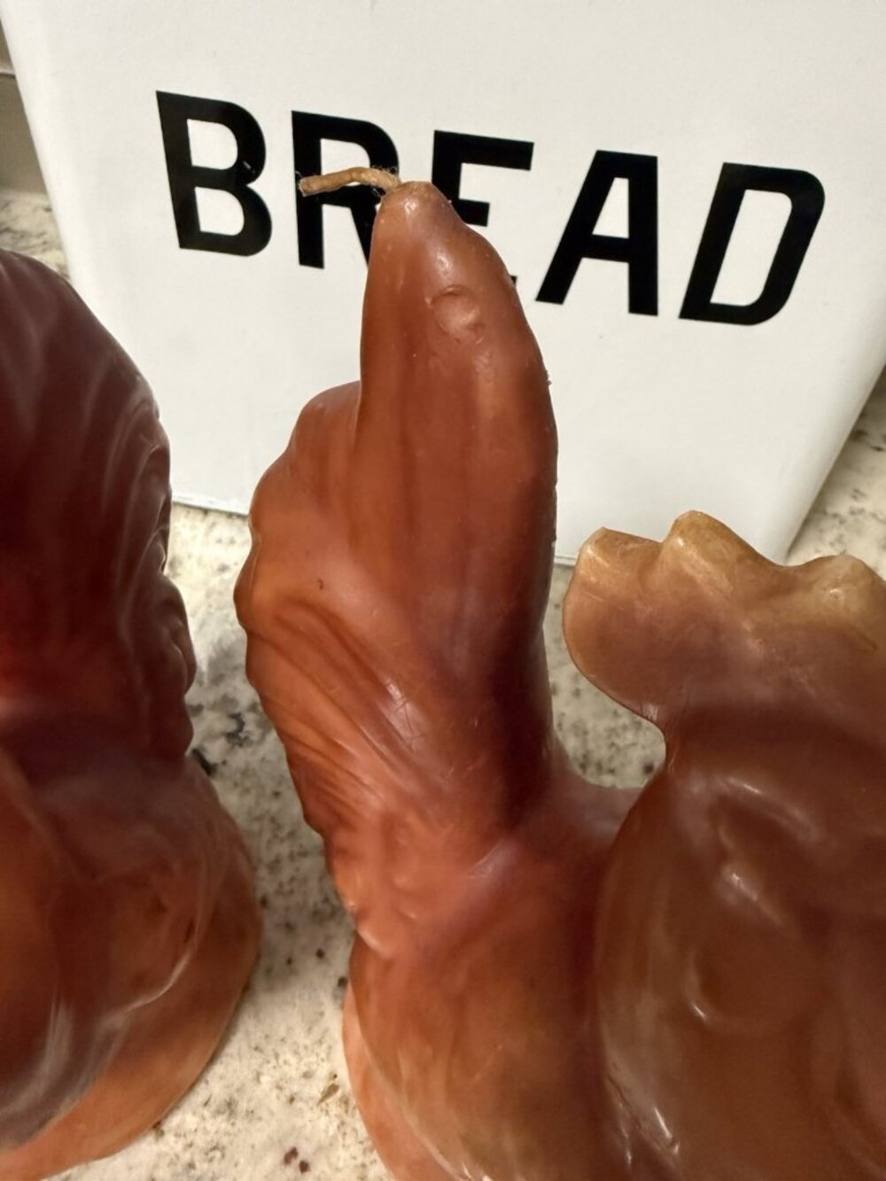 2 VTG Candelier Handcrafted Figural Wax Rooster Candle Rustic Farmhouse Cottage - Picture 16 of 16